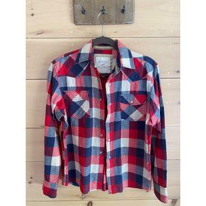 Ditch Plains Flannel Button Up Red, Blue, White